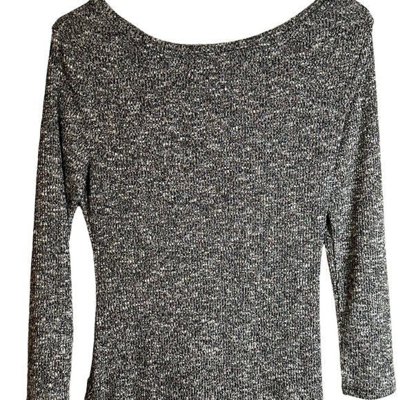 Springfield Heather Gray Ribbed Knit Dress Side Gather Women’s Size EUR Medium - Picture 4 of 6